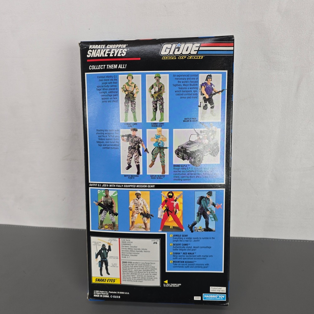 Vintage 1993 GI Joe Hall of Fame Snake-Eyes 12" Action Figure Hasbro 6089 NOS - Picture 2 of 10